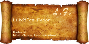 Lukács Fedor névjegykártya